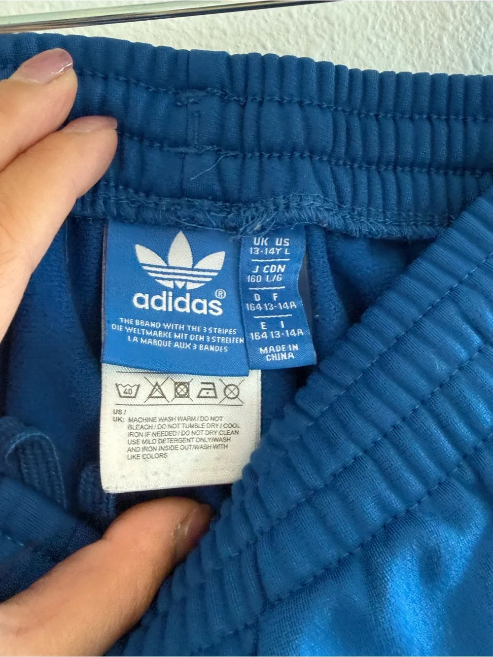 Adidas Originals 3-Stripe Cuffed Track Pants - Blue - Size KIDS Large